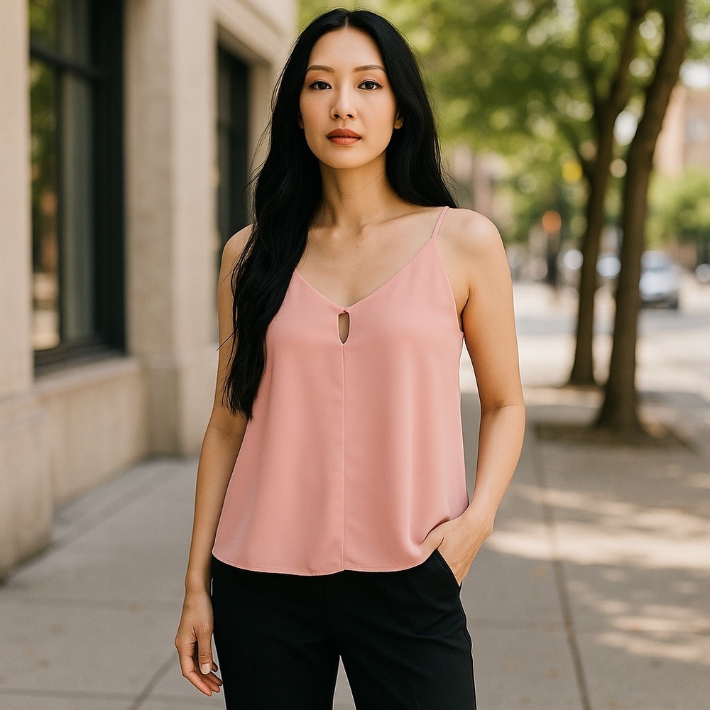 3/$25 EIGHT SIXTY Romantic Coquette Blush Pink Sleeveless Cami Top Size S
